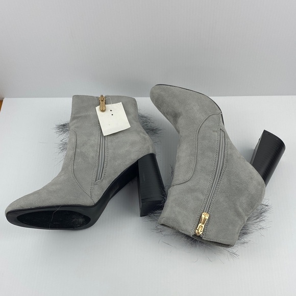 Gray Faux Fur Ankle Boots Bernice by Cape Robbin - Picture 3 of 12